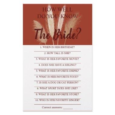 How Well Do You Know The Bride Pampas Game  Flyer