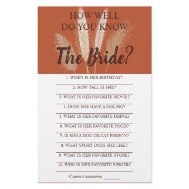 How Well Do You Know The Bride Pampas Game  Flyer
