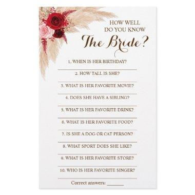 How Well Do You Know The Bride Pampas Game  Flyer