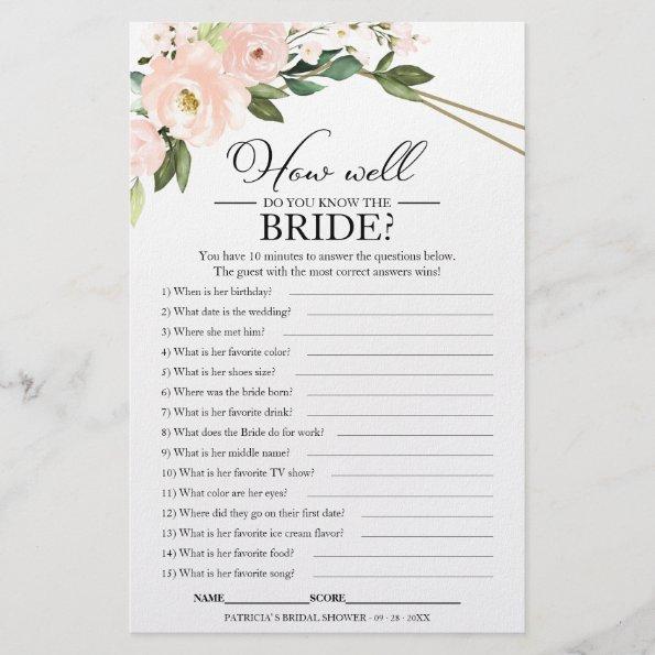How Well Do You Know The Bride Pink Geometric Flyer