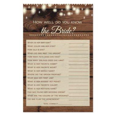 How Well Do You Know the Bride Rustic Shower Game