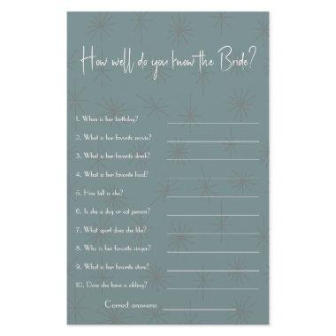 How well do you know the Bride? Shower Game Flyer