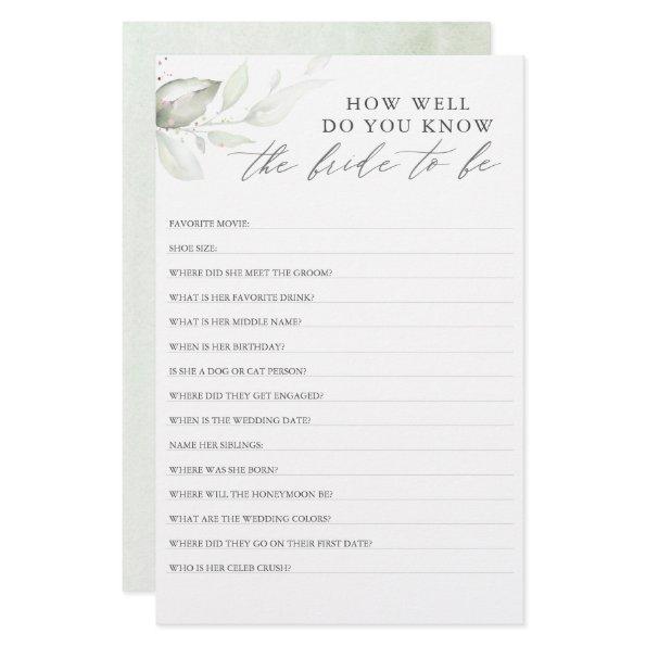 How Well Do You Know The Bride To Be Bridal Shower