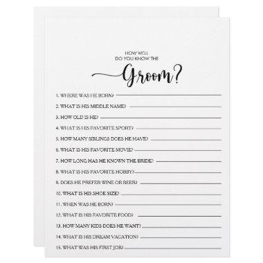 How Well Do You Know the Groom Bridal Shower Game