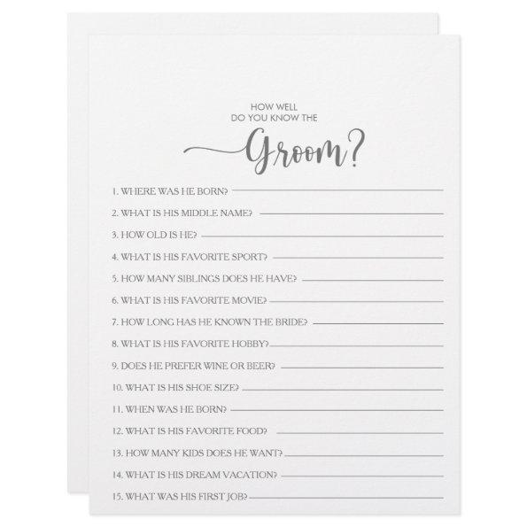 How Well Do You Know the Groom  Game