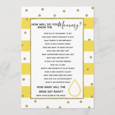 how well do you know the mommy baby shower game Invitations