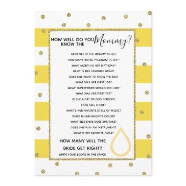 how well do you know the mommy baby shower game Invitations