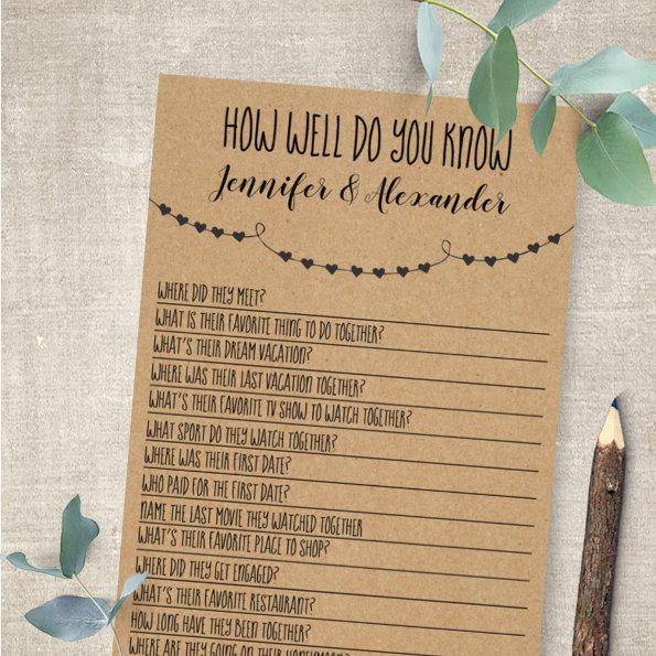 How Well Do You Know Wedding Shower Game Invitations Flyer