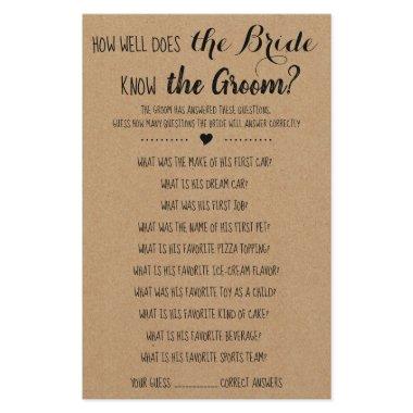 How Well Does The Bride Know The Groom Game  Flyer
