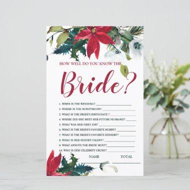 How well know the Bride Christmas Poinsettia Game