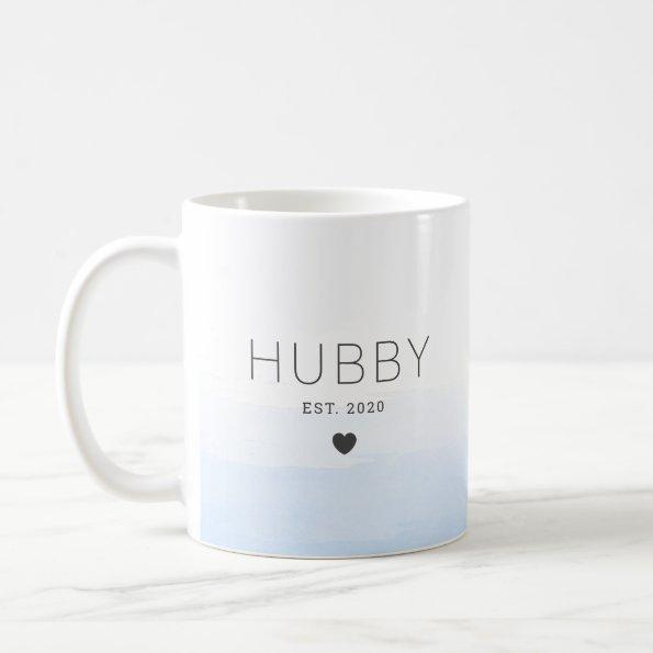 Hubby Mug with Pale Blue Watercolor
