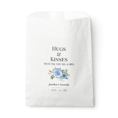 Hugs and Kisses from new Mrs Blue floral wedding Favor Bag