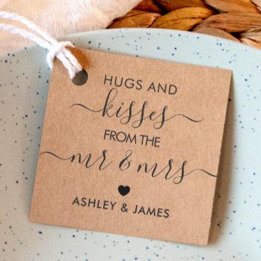 Hugs and Kisses from the Mr and Mrs Tag, Kraft Favor Tags