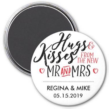 Hugs and Kisses New Mr and Mrs Love and Heart Magnet