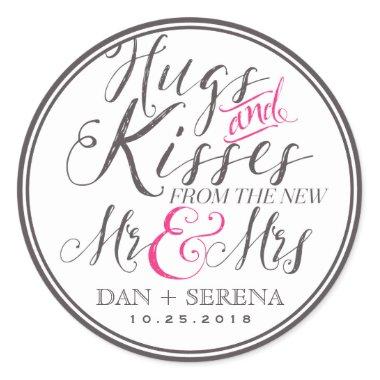 Hugs Kisses from Mr and Mrs Wedding Favor Sticker