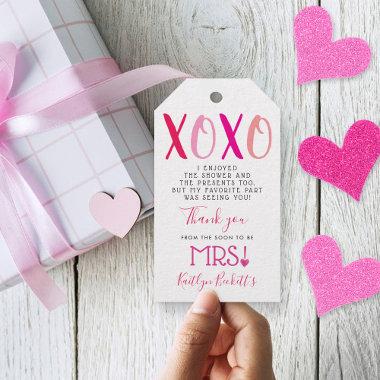Hugs & Kisses (XOXO) Valentine's Day Bridal Shower Gift Tags