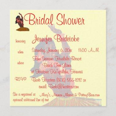 Hula Aloha Luau Bridal Shower Invitations