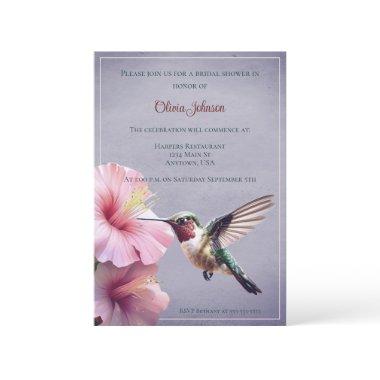 Hummingbird and Hibiscus  | Purple
