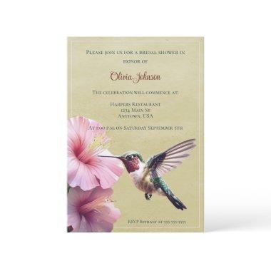 Hummingbird and Hibiscus  | Yellow