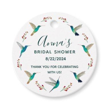 Hummingbird Bridal Shower Favor Tags