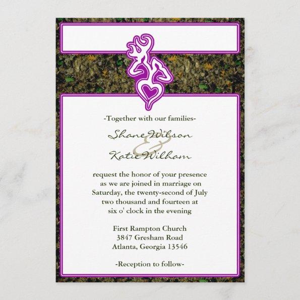 Hunting Wedding Custom Outline Color Invitations