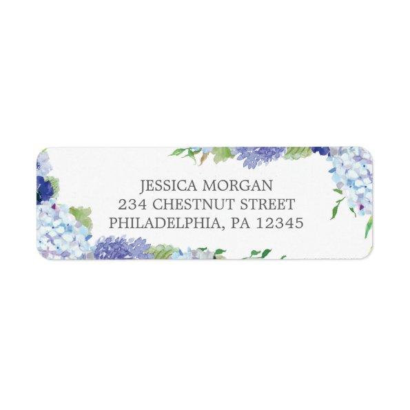 Hydrangea Return Address Label Wedding