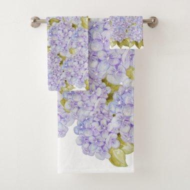 Hydrangea Shades Of Violet Blue Bath Towel Set