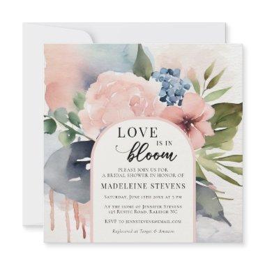 Hydrangeas Love Bloom Boho Arch Bold Bridal Shower Invitations