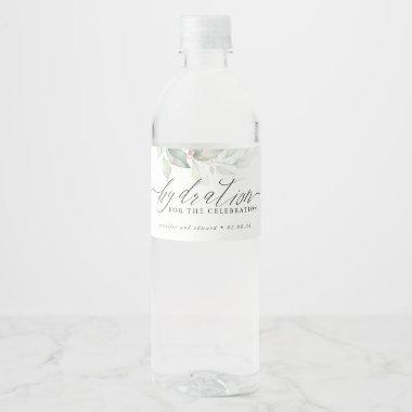 Hydration for the Celebration - Greenery Wedding Water Bottle Label