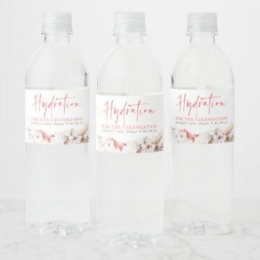 Hydration for the Celebration - Pink Floral Water Bottle Label