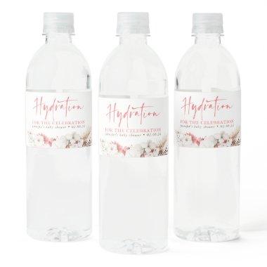 Hydration for the Celebration - Pink Floral Water Bottle Label