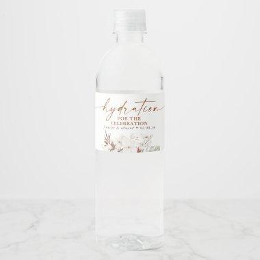 Hydration for the Celebration - Terracotta Floral Water Bottle Label