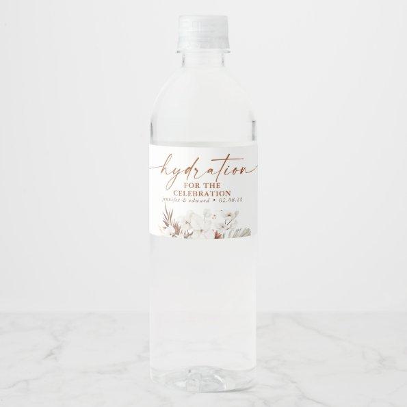 Hydration for the Celebration - Terracotta Floral Water Bottle Label