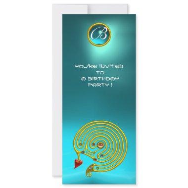 HYPER LABYRINTH ,aquamarine bright yellow blue
