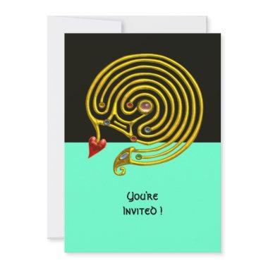 HYPER LABYRINTH , black and blue Invitations