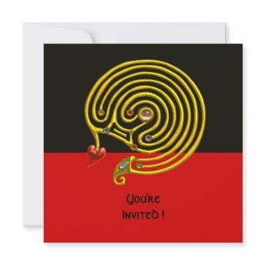 HYPER LABYRINTH , black and red Invitations