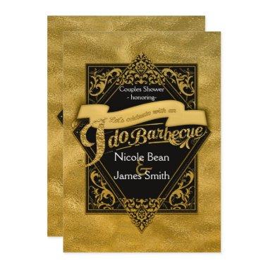 I DO BARBECUE BBQ Faux Gold Foil Engagement