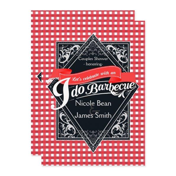 I DO BARBECUE BBQ Red White Checkered Engagement