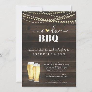 I Do BBQ Beer Couples Wedding Shower Engagement Invitations