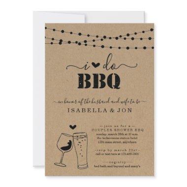 I Do BBQ Beer Wine Couple's Shower Engagement Invitations