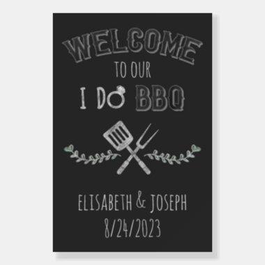 I Do BBQ Bridal Shower Engagement Green Welcome Foam Board