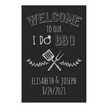 I Do BBQ Bridal Shower Engagement Green Welcome Poster