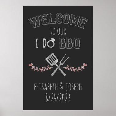 I Do BBQ Bridal Shower Engagement Party Welcome Poster