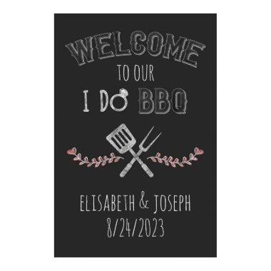 I Do BBQ  Engagement Party Welcome Poster