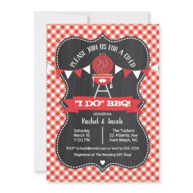 I DO BBQ Chalkboared Wedding Engagement Party Invitations