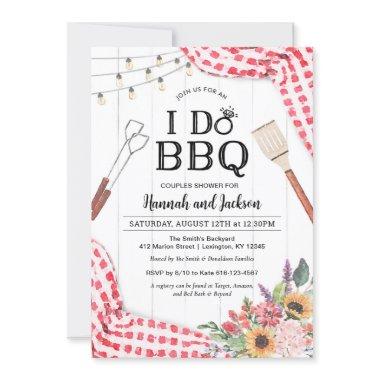 I Do BBQ Invitations for Couples Shower with Red