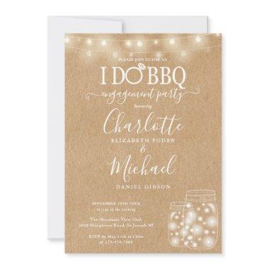 I Do BBQ Mason Jar String Lights Rustic Engagement