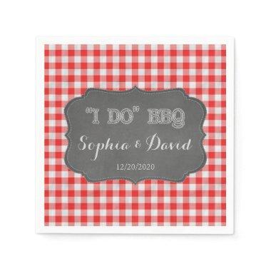 I DO BBQ Rustic Engagement Custom Napkins