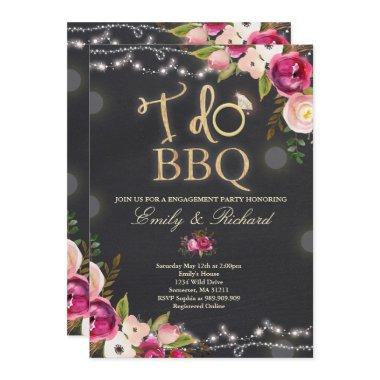 I Do BBQ Rustic Engagement  Florals