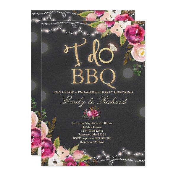 I Do BBQ Rustic Engagement  Florals